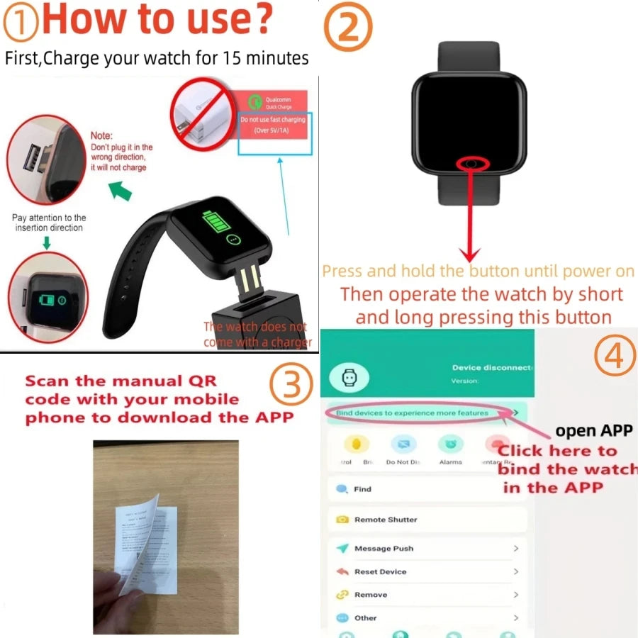 BetterSmart™ Sports tracker &amp; smartwatch